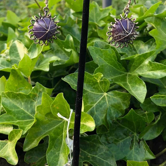 SOLD Charoite earrings - Picture 8 of 8